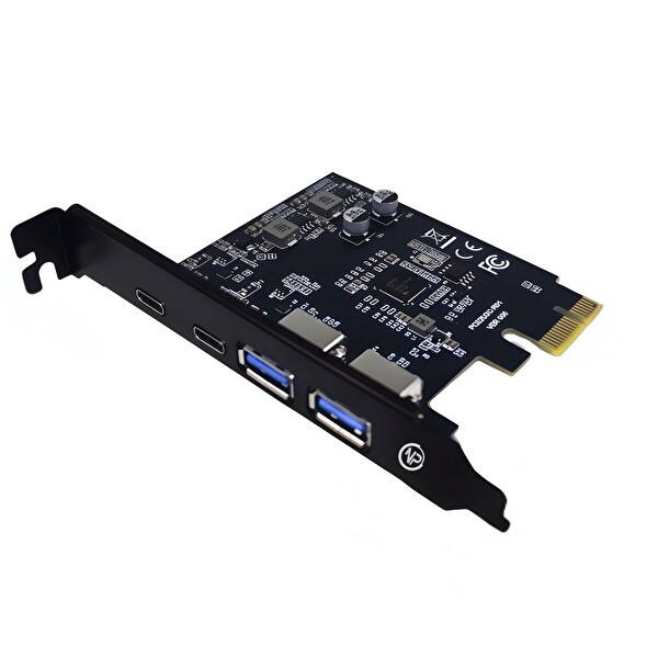NPO 2AC 4 Portlu 2x Type-C ve 2x USB 3.0 (USB 3.2 Gen1) 5Gbps PCI-E Genişletme Kartı