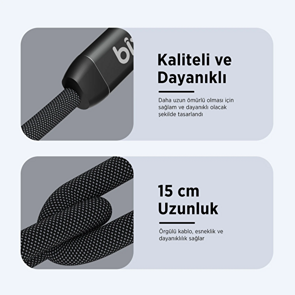 Bix ADP-13 Type-C to Çift Type-C Adaptör ve 15W Hızlı Şarj Dönüştürücü