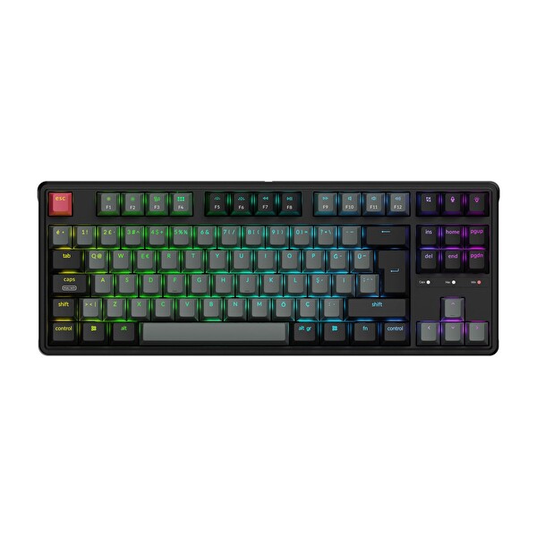 Keychron C3PX-H3-TR C3 Pro 8K QMK Kablolu Özel Kahverengi Switch Mekanik Klavye - Siyah