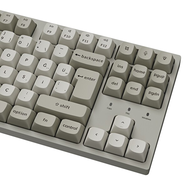 Keychron C1PX-M1-TR C1 Pro 8K QMK Kablolu Özel Kırmızı Switch Mekanik Klavye - Beyaz