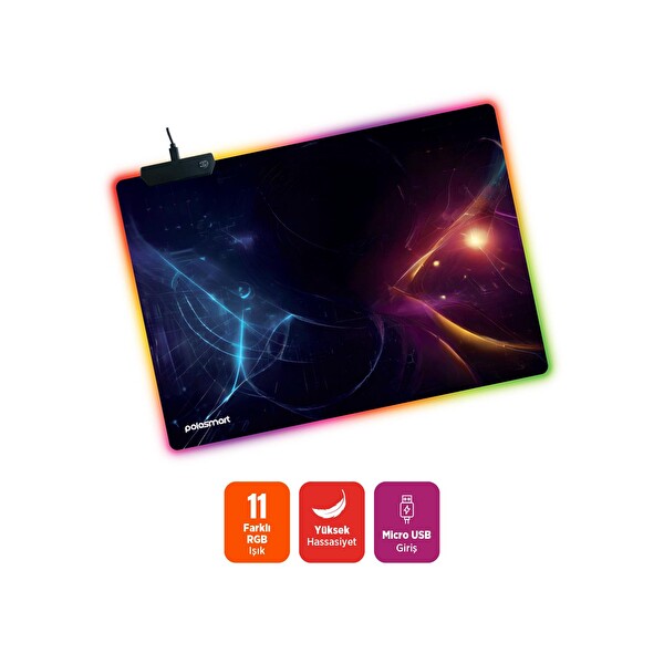 Polosmart PGM40 Işıklı Gaming Mousepad
