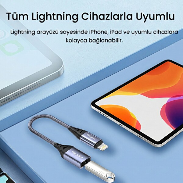 VegGieg Lightning To USB 2.0 OTG Çevirici Dönüştürücü Adaptör