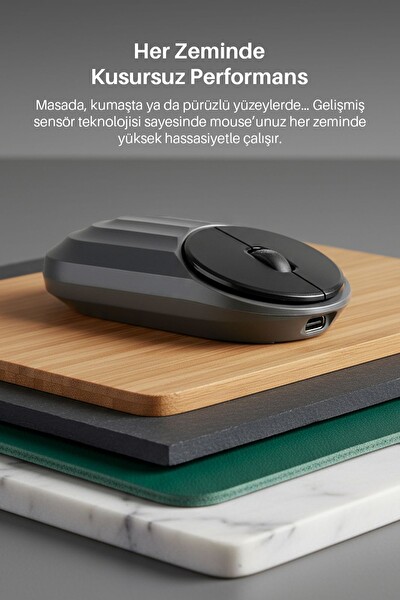 Piranha 7657 2.4 GHz Mouse Şarjlı Sessiz Tuşlu Optik Bluetooth Kablosuz Mouse