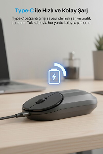 Piranha 7657 2.4 GHz Mouse Şarjlı Sessiz Tuşlu Optik Bluetooth Kablosuz Mouse