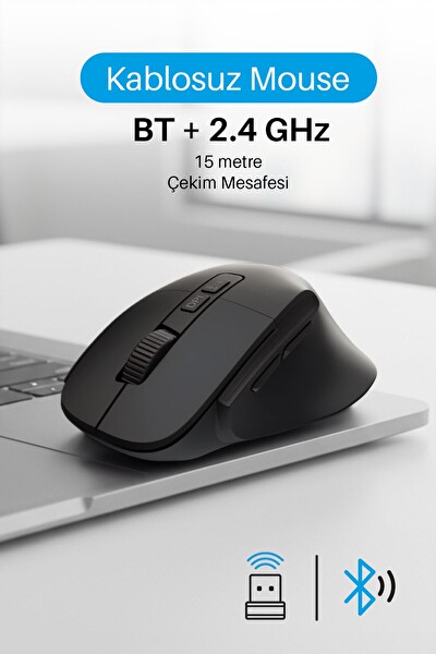 Piranha 7658 2.4 GHz Mouse 800 1200 1600 DPI 7 Tuşlu Sessiz Optik Kablosuz Mouse