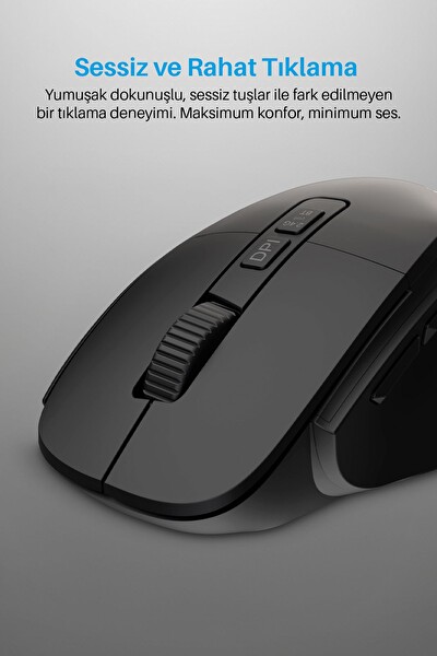 Piranha 7658 2.4 GHz Mouse 800 1200 1600 DPI 7 Tuşlu Sessiz Optik Kablosuz Mouse