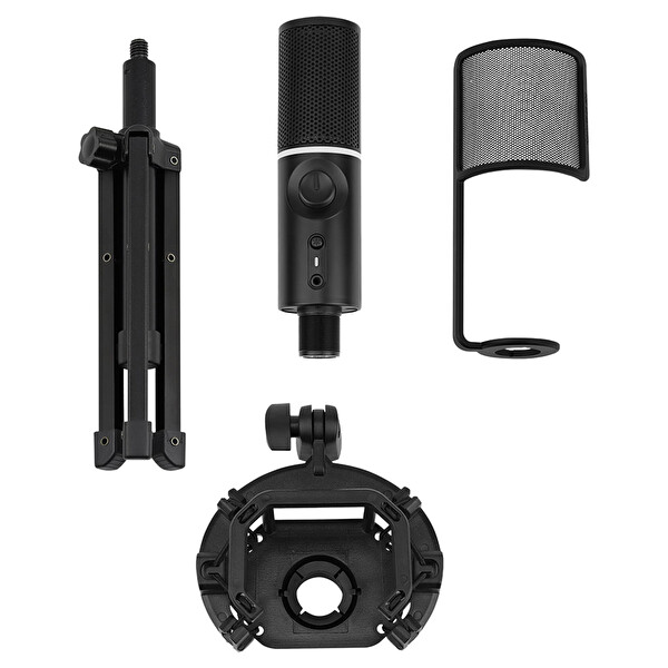 Streamplify MIC TRIPOD Cardioid RGB Siyah Yayıncı Mikrofonu