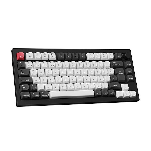 Keychron Q1 Hall Effect %75 RGB Manyetik Switch Kablosuz Hotswap Türkçe Mekanik Siyah Beyaz Gaming Klavye Q1H-M1-TR