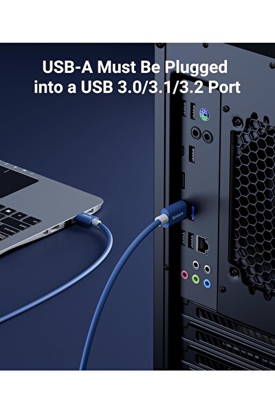 Syntech 5M USB-C VR Bağlantı Kablosu Quest 2 Quest Pro Pico 4 Uyumlu Yüksek Hızlı Bağlantı Kablosu Mavi