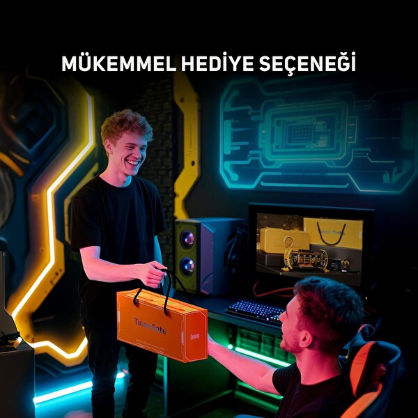 Divoom Times Gate 5 Ekranlı Rgb Işıklı Akıllı Dijital Saat Dekor Resim Çerçevesi Sarı