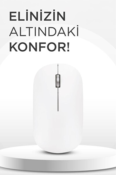 Başkenttekno TM19 Çift Modlu Bluetooth - Usb Şarjli Sessiz Kablosuz Mouse Beyaz