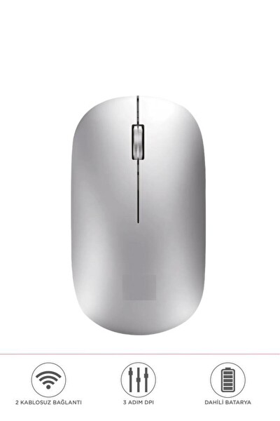 Başkenttekno TM19 Çift Modlu Bluetooth USB Şarjlı Sessiz Kablosuz Mouse Gri