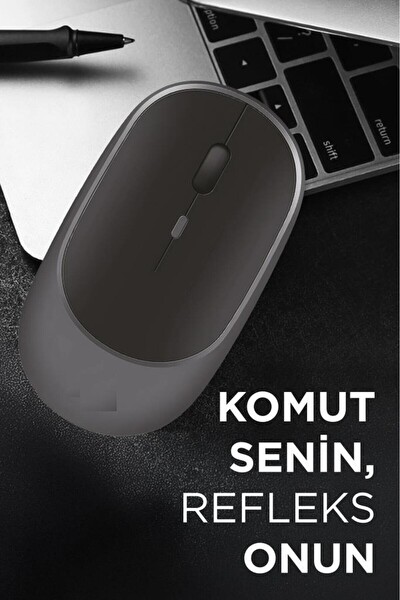 Başkenttekno TM16 USB Ve Bluetooth Bağlanti Çift Modlu Şarjlı Sessiz Kablosuz Mouse Gri