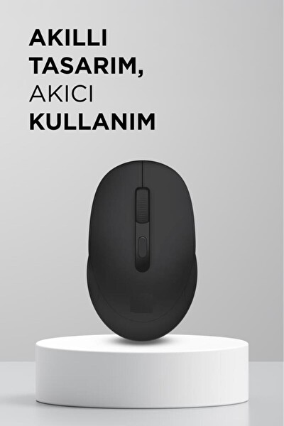 Mouse TM17 Bluetooth - Usb Çift Modlu Şarjli Sessiz Kablosuz Mouse Siyah