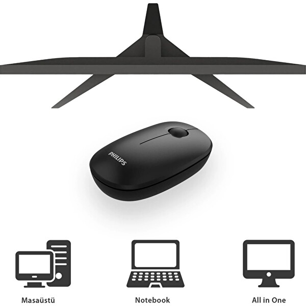 Philips SPK7378 Kablosuz 1600DPI 3 Tuşlu Optik Sessiz Mouse Siyah
