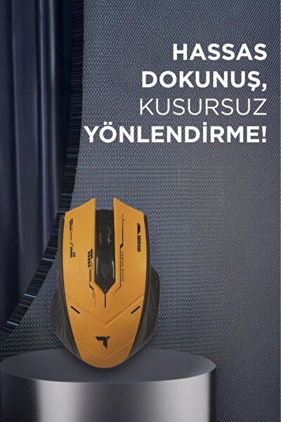Başkenttekno TM-20 Çift Modlu Kablosuz Oyuncu Mouse Sarı