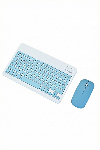 Başkenttekno TMK-04 Bluetooht Kablosuz Klavye Mouse Seti Mavi