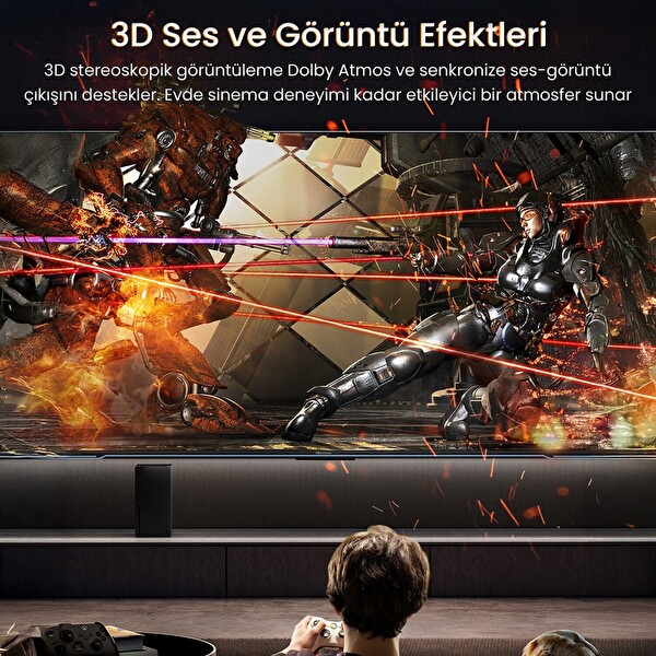 VegGieg Displayport 16K 60Hz 8K 240Hz 4K 240Hz 80 Gbps HDR ARC Örgülü DP 2.1 Kablo 3 M
