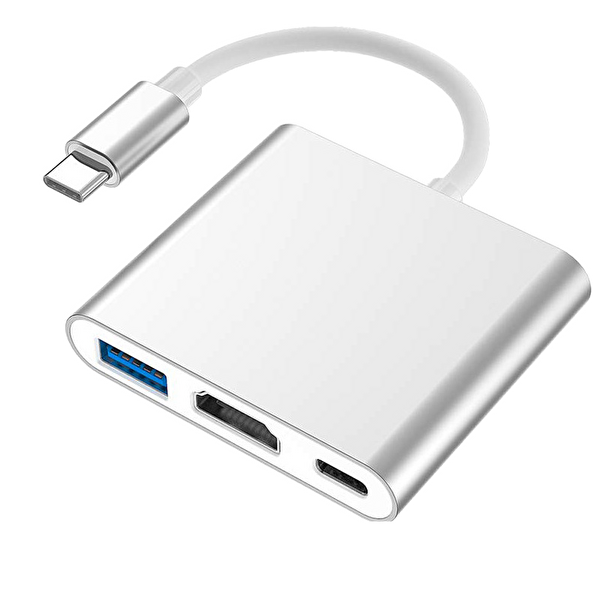 Blue Wings 3'İn 1 Type-C To HDMI 4K USB 3.0 Macbook Pro Dönüştürücü Adaptör