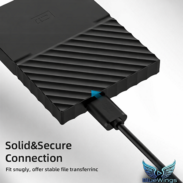 Blue Wings Usb-C To Micro B 3.0 Hard Disk 1 M 5gbps Type-C Harici HDD ve SSD Bağlantı Kablosu