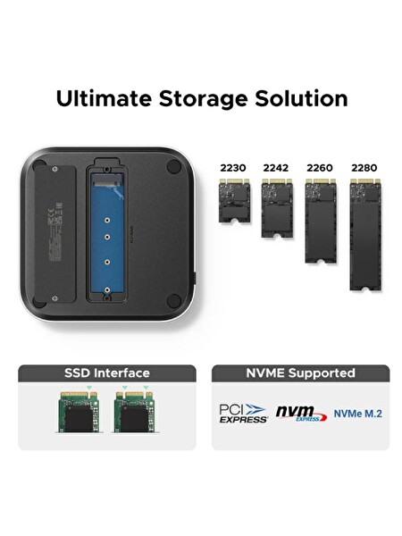 Ugreen 65487 CM481 11 in 1 Mac Mini M4 ve M4 Pro için Çok Fonksiyonlu Bağlantı İstasyonu