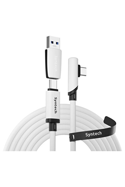 Syntech 16FT VR Link Kablosu Meta Quest 3 3S 2 Pro Pico 4 Uyumlu USB 3.0 PC SteamVR Beyaz