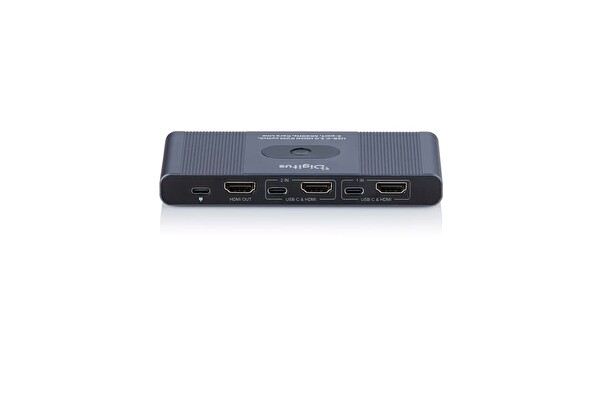 Digitus Ultra HD 4K60Hz KVM 2X1 HDMI- USB 3.0- USB-C Tek Tuş Geçiş Switch