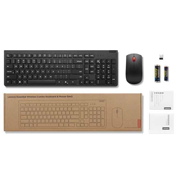 Lenovo 4X31R64489 Essential Gen2 Türkçe Q AI Kablosuz Klavye Mouse Set