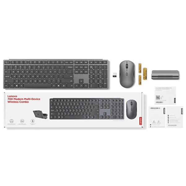 Lenovo 700 GX31S04980 Modern Multi-Device Wireless Combo Türkçe Q Kablosuz Klavye Mouse Set