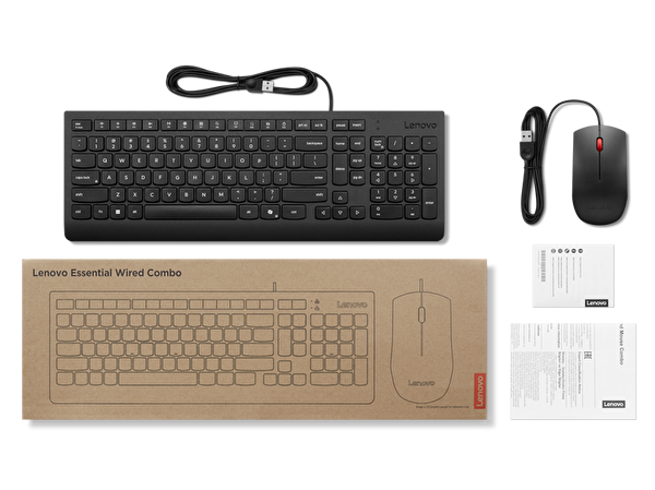 Lenovo 4X31R64437 Essential Kablolu Türkçe Q AI USB Klavye Mouse Set