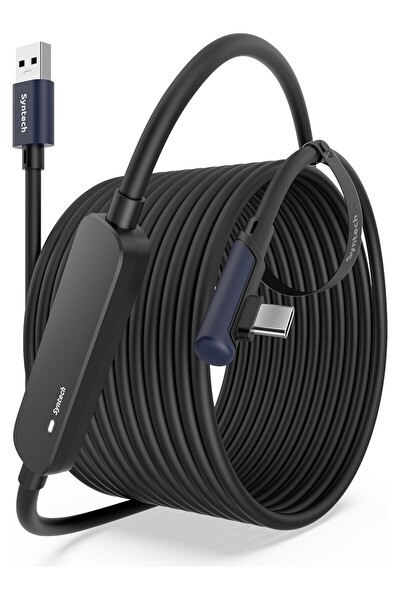 Syntech 10 M USB-C Vr Kablo Quest2 Quest Pro Pico 4 Uyumlu Yüksek Hızlı Bağlantı Kablosu Siyah