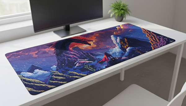 Oryn Pixart Draco Edition 90x40 cm Gaming Mousepad - (3mm Kalınlık)