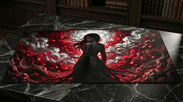 Oryn Ethereal Shadows Crimson Enigma Edition 90x40 Gaming Mouse Pad