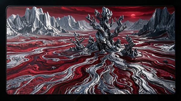 Oryn Aether Crimson River Edition 80x30 Gaming Mouse Pad
