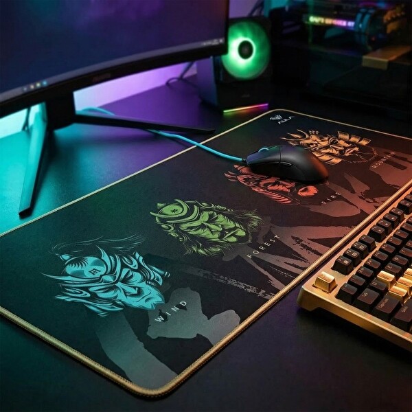 Aula MP-WFFM 70X30 CM Kaymaz Tabanlı Kenar Dikişli Siyah Oyuncu Mousepad