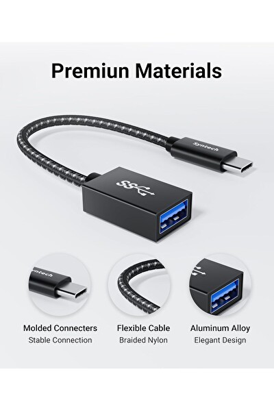 Syntech USB C - USB A 3.0 Adaptör OTG Thunderbolt 2'li Paket
