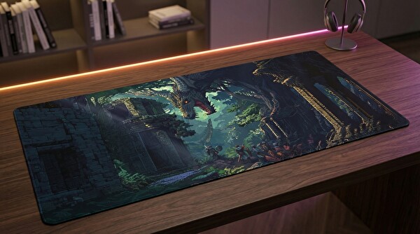 Oryn Pixart Veridian Drake Edition 70x30 Gaming Mouse Pad