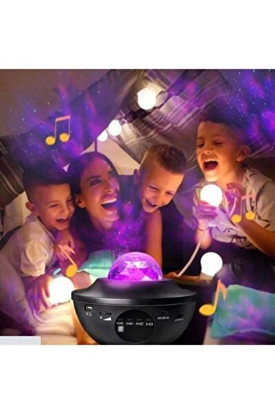 Torima Starry Projektör Led Lazer Uzaktan Kumandalı Kablosuz Hoparlör Gece Lambası LW34 Siyah