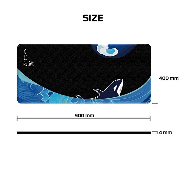 Fantech MP905 ATO Kujira Umi 90x40 CM 4 MM Kaydırmaz Kauçuk Taban Mouse Pad