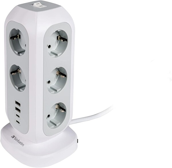 Verbatim 49547 EUPT-01 EU 2xUSB- 2xType-C Çok Fişli Güç Kulesi Switch