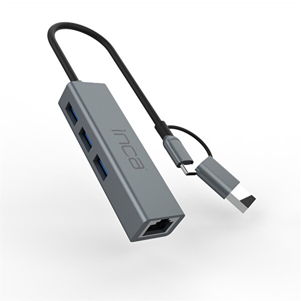 Inca IUTP-03T USB HUBX3 USB 3.0 10 GBPS Ethernet RJ45 1000MBPS Çoklayıcı