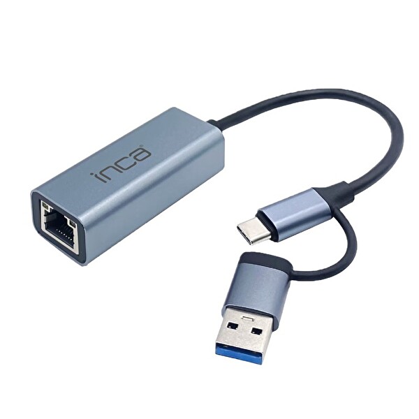 Inca IUTP-01T USB 3.0 TYPE-C 3.1 Ethernet RJ45 1000MBPS Aluminyum Kasa Çevirici