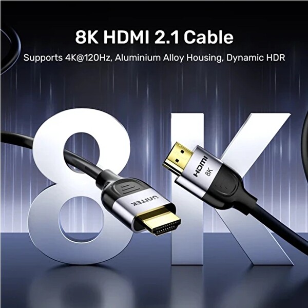 Unitek C11086GY-2M 2 M 8K 60Hz HDMI 2.1 Kablo