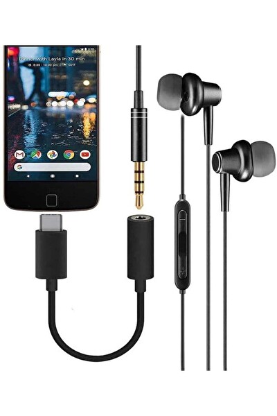 Başkenttekno TR10 Kulaklık Dönüştürücü Usb-C 3.5MM Siyah