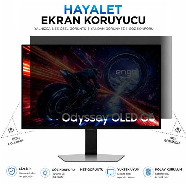 Engo Samsung Odyssey G6 27 inç Hayalet Ekran Koruyucu 9H Nano