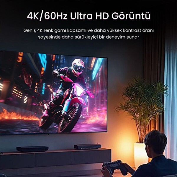 VegGieg 4K HDMI 2.0 Görüntü Seçici 5 Giriş 1 Çıkış Kumandalı Switch