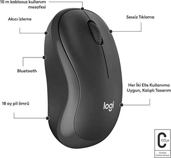 Logitech M240 Kurumsal Kablosuz Mouse -Siyah 910-007182
