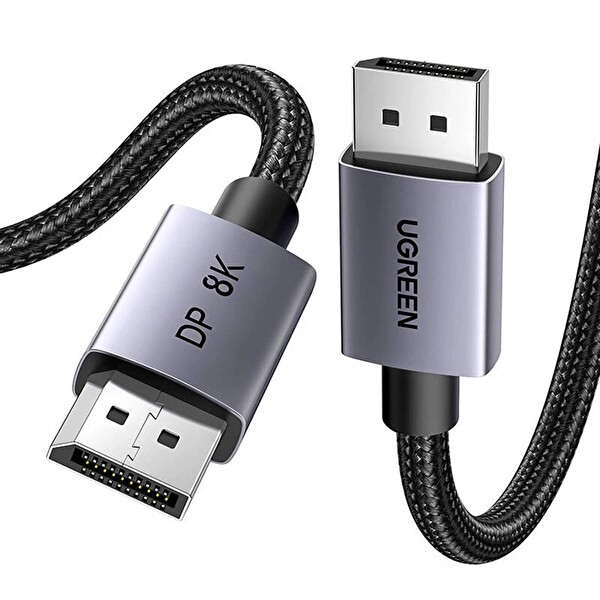 Ugreen 25903 DP120 Ultra HD 8K Çözünürlük DisplayPort to DisplayPort 1.4 1 M Örgülü Kablo