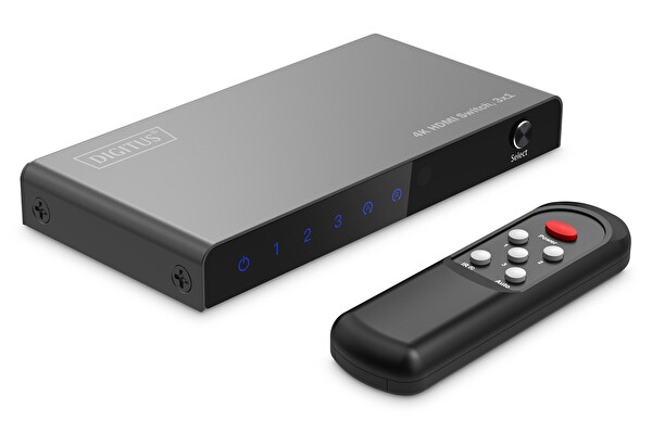 Digitus 3x1 4K/60Hz HDCP 2.2 Kumandalı Geçiş Kontrolü HDMI Switch