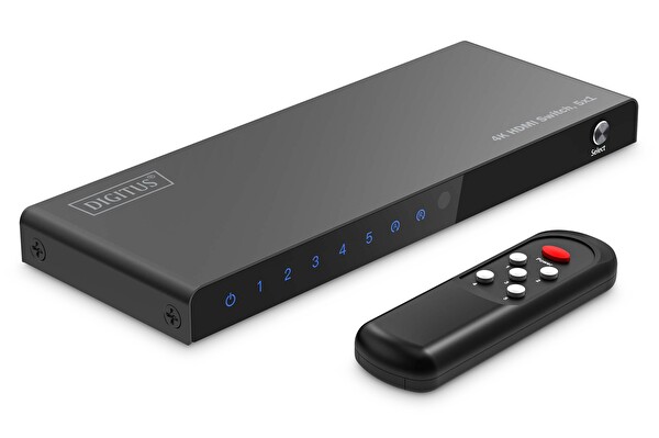Digitus 5x1 4K/60Hz HDCP 2.2 Kumandalı Geçiş Kontrolü HDMI Switch